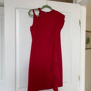 Red sleeveless cocktail dress